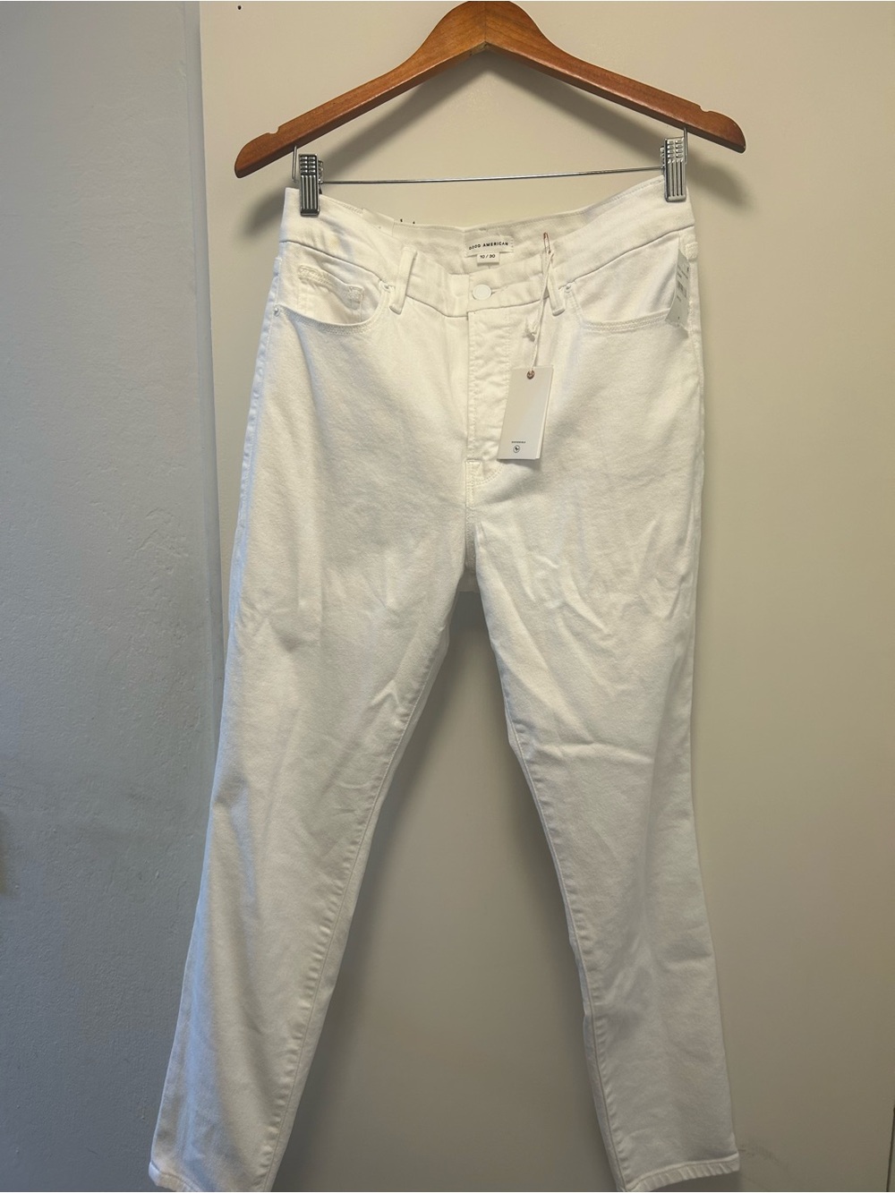 Good American White Good Legs Crop Jeans